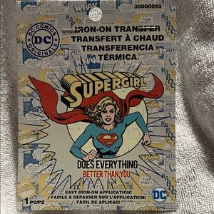 DC Comics Supergirl Iron-On Transfer with Red and Blue